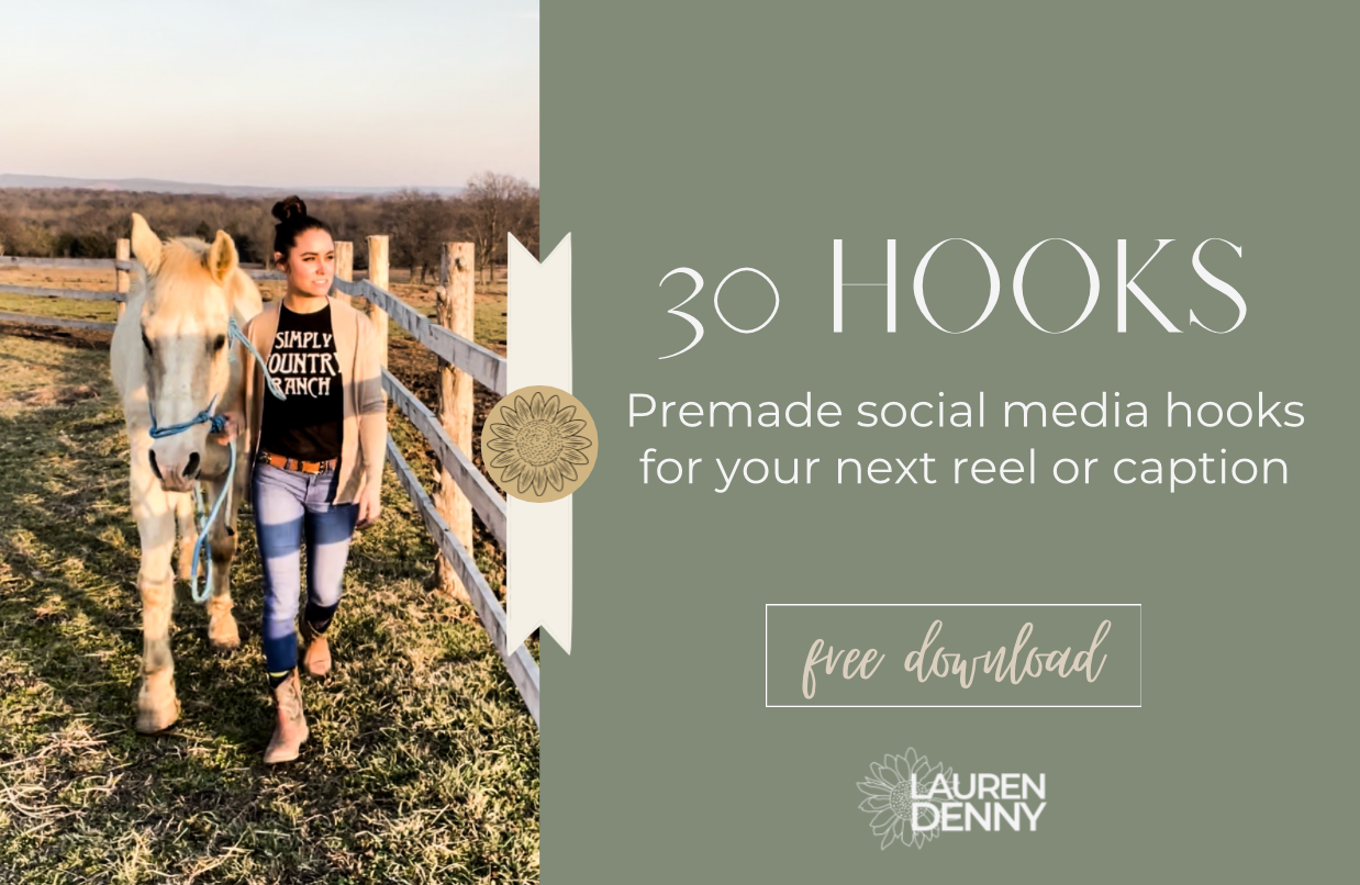 30 Premade Hooks for Reels and Captions Lauren Denny