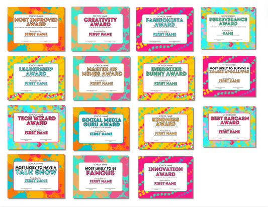 Colorful Classroom Celebrations: Editable Awards End of Year