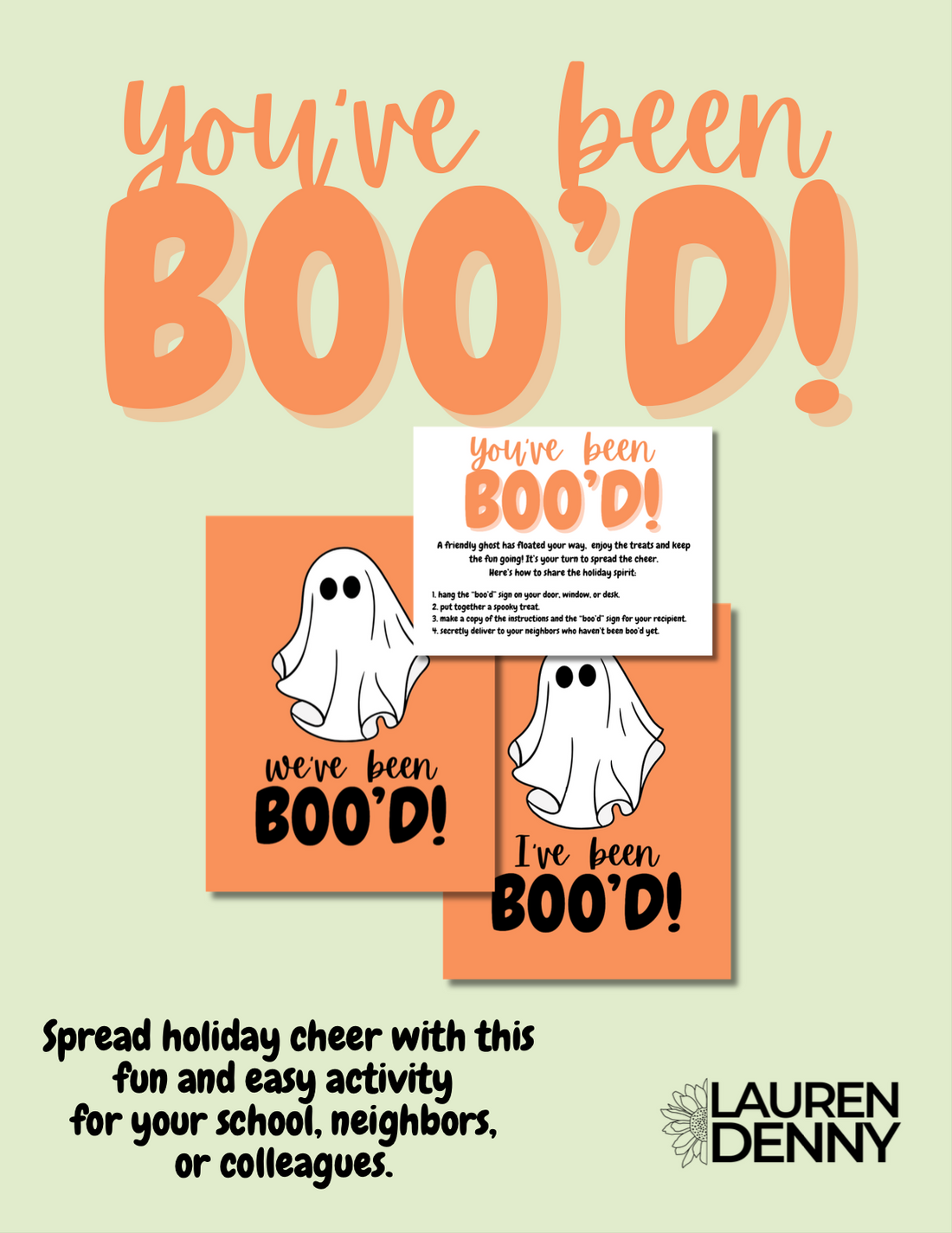 you-ve-been-boo-d-printable-digital-download-classroom-halloween-you-lauren-denny for You Ve Been Booed Teachers Free Printable You've Been Boo'd Printable Digital Download, Classroom Halloween, You – Lauren Denny for You Ve Been Booed Teachers Free Printable