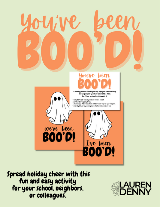 You've Been Boo'd Printable Digital Download, Classroom Halloween, You've Been Booed