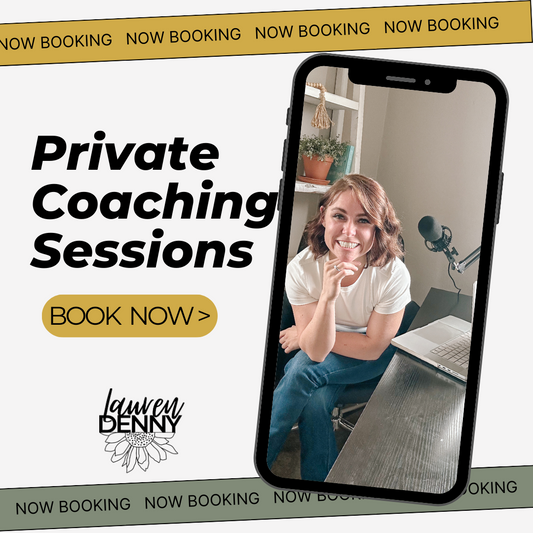 One-on-one private coaching session with Lauren; marketing business media lessons teaching