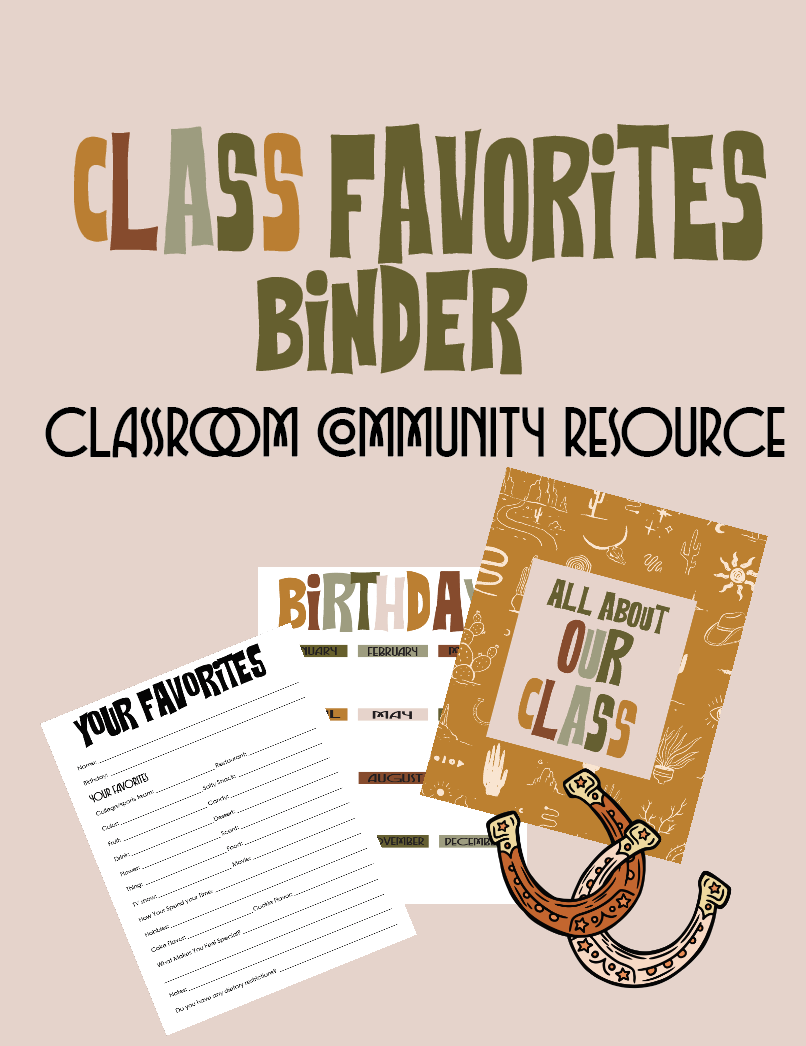 Class Favorites Binder - A Classroom Community Resource digital Download